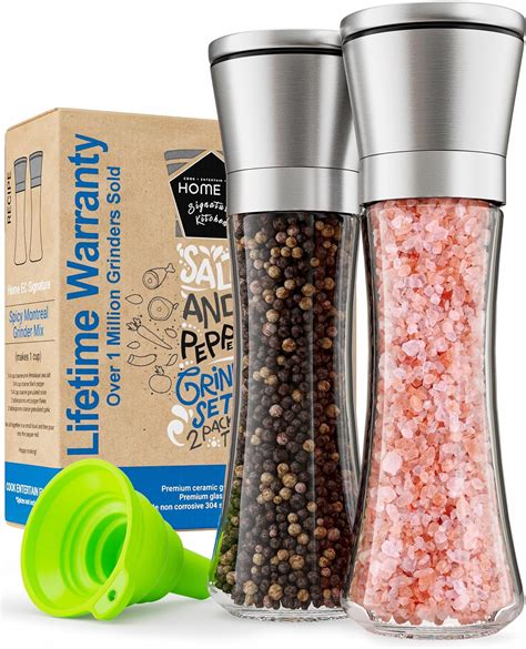 Home Ec Premium Stainless Steel Sea Salt And Pepper Grinder Set Of