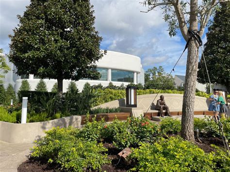 First Look Dreamers Point Walt The Dreamer Statue Debut At Epcot