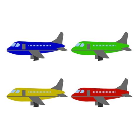 Premium Vector | Airplane colorful clipart vector