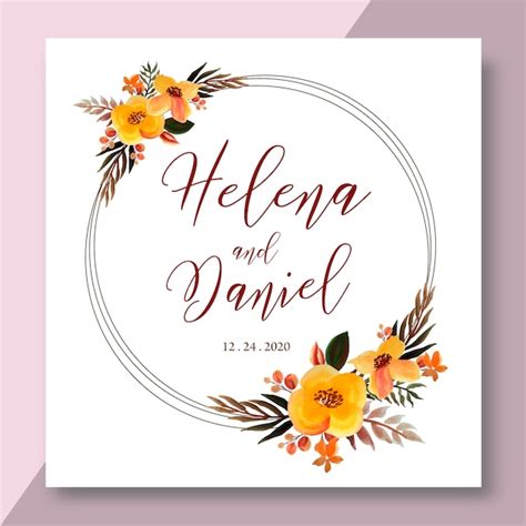 Premium Vector Watercolor Floral Frame Ring Flower Wreath