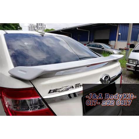 Perodua Bezza TRD V2 ABS Spoiler With Paint LED Brake Light Shopee