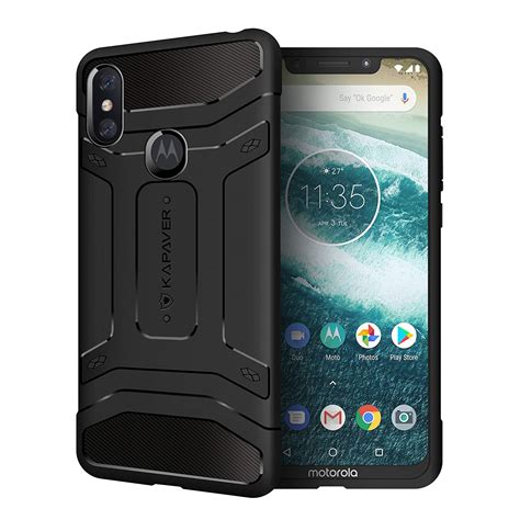 Kapaver Rugged Back Cover Case For Moto One Power P30 Note Mil Std