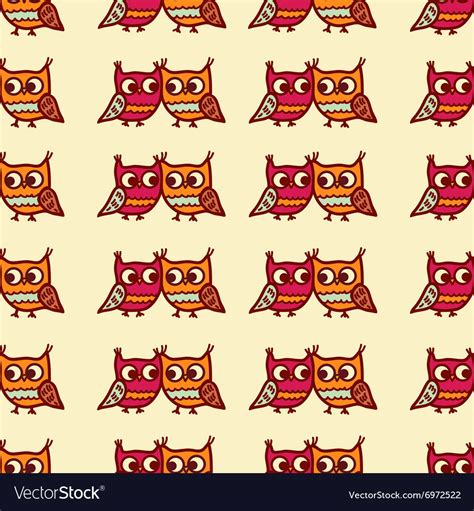 Owls Seamless Pattern Royalty Free Vector Image