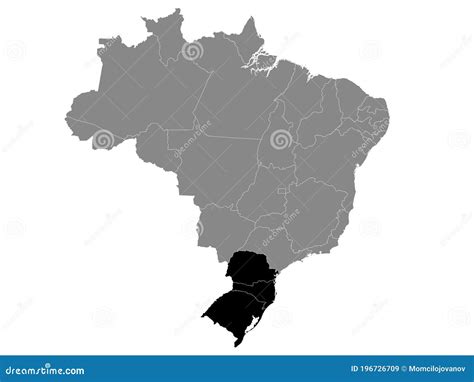 Mapa De Localiza O Da Regi O Sul Do Brasil Ilustra O Do Vetor