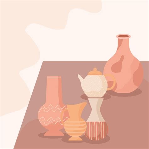 premium vector pottery jars poster