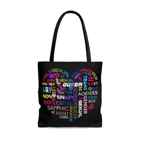 Lgbtq Heart Tote Bag Subtle Lgbt Flag T Sexual Etsy