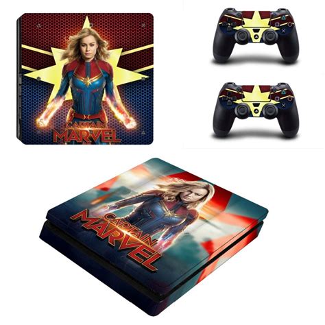 Captain Marvel Ps4 Slim Skin Sticker Vinyl For Playstation 4 Console