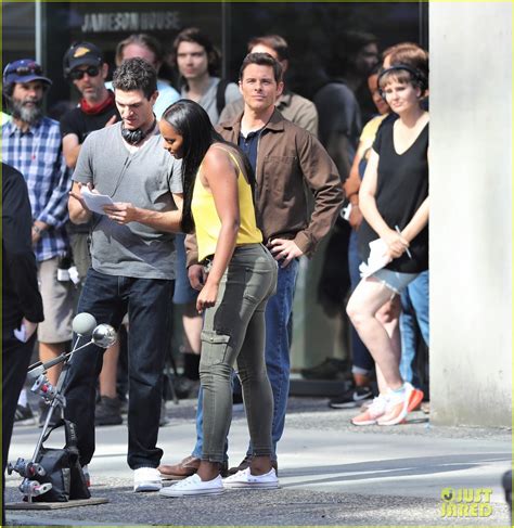 James Marsden And Tika Sumpter Film Sonic The Hedgehog Movie Together