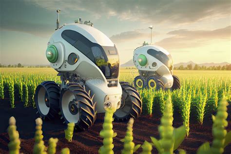 Smart Robotic Farmers Concept, Robot Farmers, Agriculture Technology ...