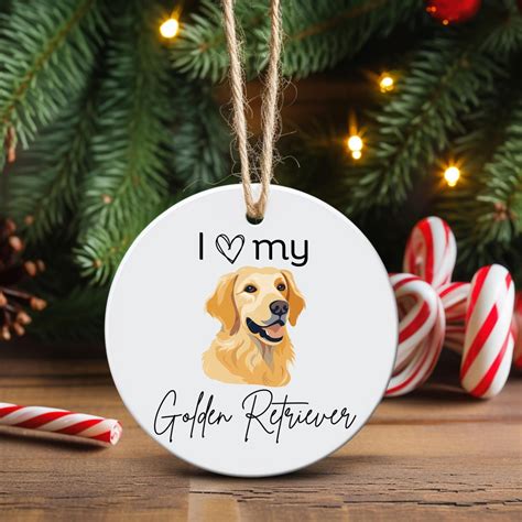 Golden Retriever Ornament, I Love My Golden Retriever Christmas ...