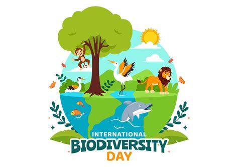 Mundo Biodiversidad D A Vector Ilustraci N Con Biol Gico Diversidad