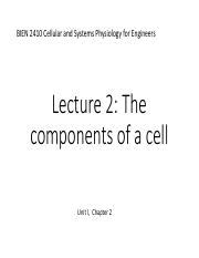 Lecture The Components Of A Cell Canvas Pdf Bien Cellular And