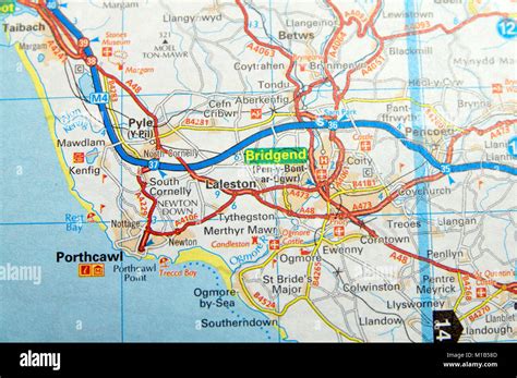 Road Map Of Bridgend Wales