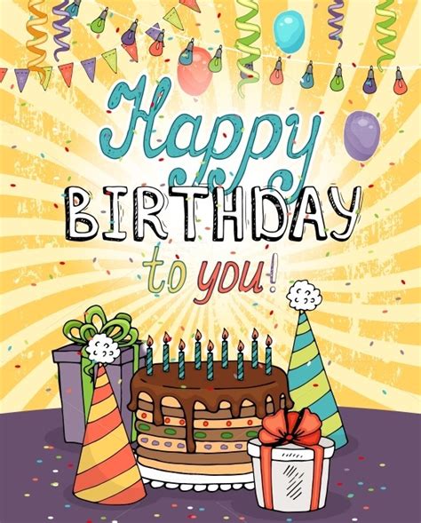 Happy Birthday Greeting Card Illustrations On Creative Market