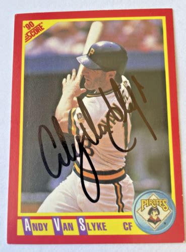 Andy Van Slyke Signed Autographed Score Baseball Card Pirates Coa