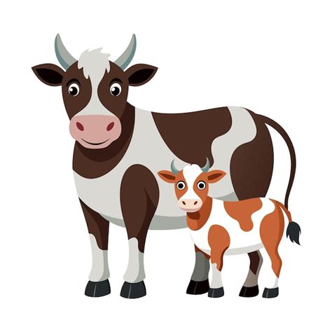 Cow with calf clipart | Premium AI-generated vector