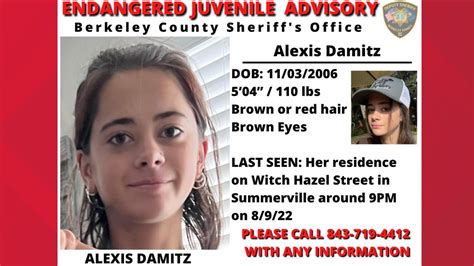 Missing South Carolina Teen Alexis Damitz Last Seen Tuesday