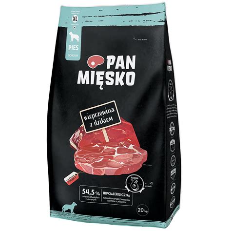 Sucha Karma Dla Psa Pan Mięsko Wieprzowina Z Dzikiem Xl 20 Kg Dorosłe