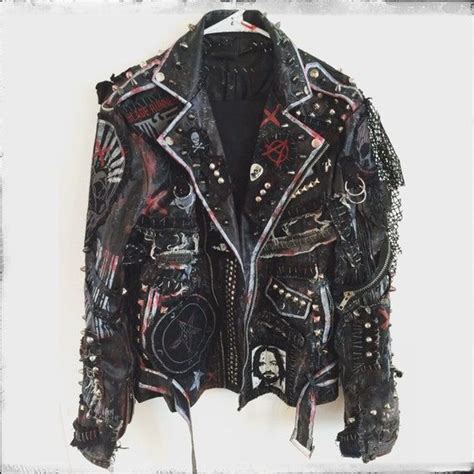 Bikers Spiked Patches Jacket Steampunk Personalized Silver Studs