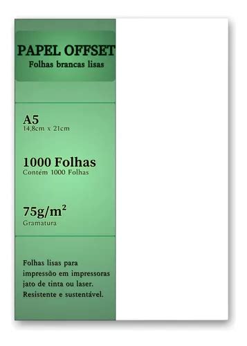 Papel Offset A5 Branco 1000 Folhas Sulfite 75g Top MercadoLivre