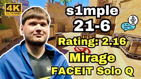 S1mple 21 6 Solo Q VOICE COMMS Mirage Sep 18 2024 Cs2 Pov