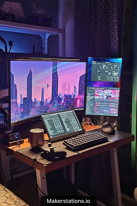 Small Space Desk Setup | Gaming room setup, Desk setup, Computer setup