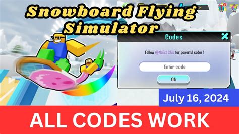 All Codes Work Snowboard Flying Simulator ROBLOX July 16 2024 YouTube