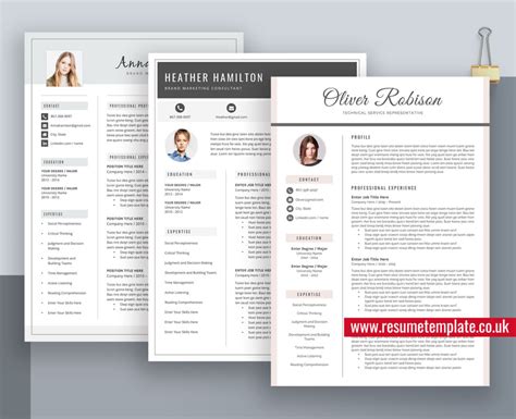 Mac Pages Modern Resume Cv Template Cover Letter And References