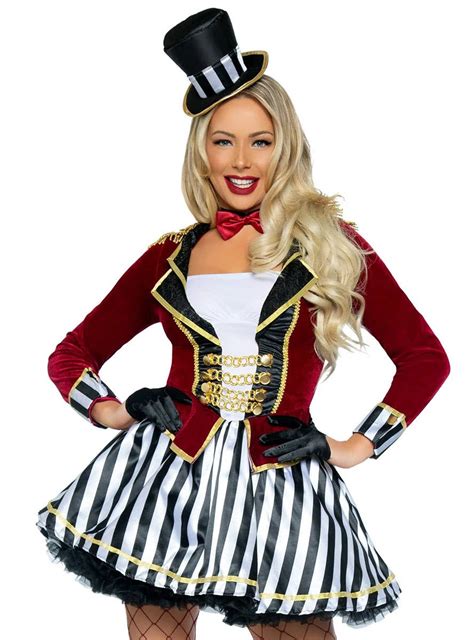 Sexy Dark Ringleader Costume Womens Ring Master Halloween Costume