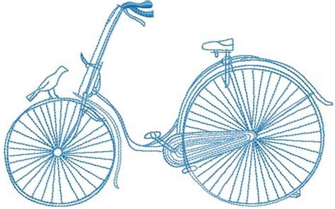 Blue Bicycle Free Embroidery Design Machine Embroidery Design