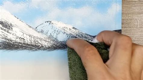 Snowy mountains Landscape - Easy acrylic painting technique | Simple ...