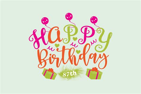 Happy Birthday 87th Svg Graphic By Creative Canvas · Creative Fabrica