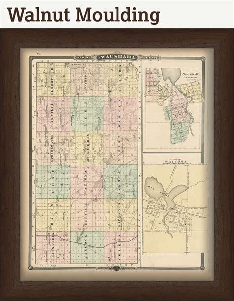 WAUSHARA COUNTY, Wisconsin 1878 Map, Replica or Genuine Original