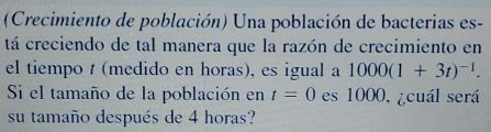 Solved Crecimiento De Poblaci N Una Poblaci N De Bacterias Es T