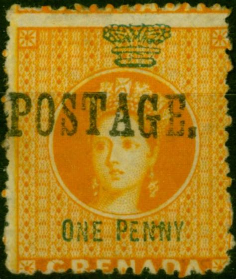 Grenada 1883 1d Orange SG27 Fine MM Stamps Empirephilatelists