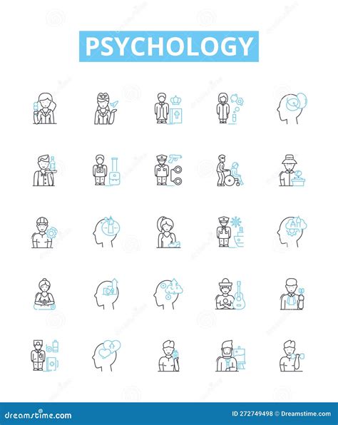 Psychology Vector Line Icons Set Psychology Behavior Mental Mind