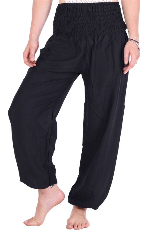 Black Solid Harem Pants Harem Pants Pants Pants For Women