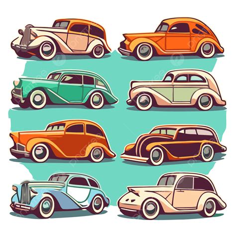 Vintage Cars Vector Set Clipart Vintage Clipart Cars Clipart Vintage