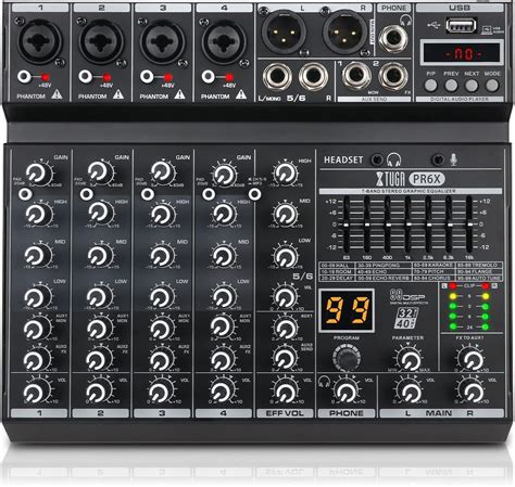 Xtuga Pr X Professional Channel Audio Mixer With Dsp Effects