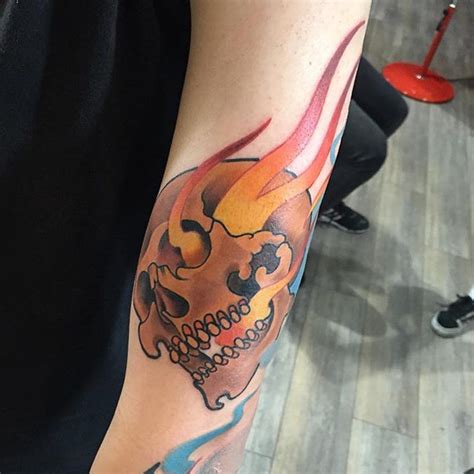 Skull on Fire Tattoo - Best Tattoo Ideas Gallery