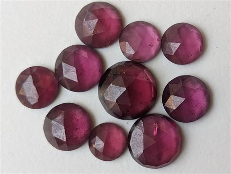 8 10mm Rhodolite Garnet Round Rose Cut Cabochons Natural Garnet EBay