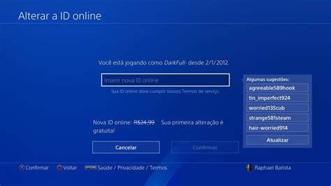 Tutorial Como alterar o nome de usuário da PSN