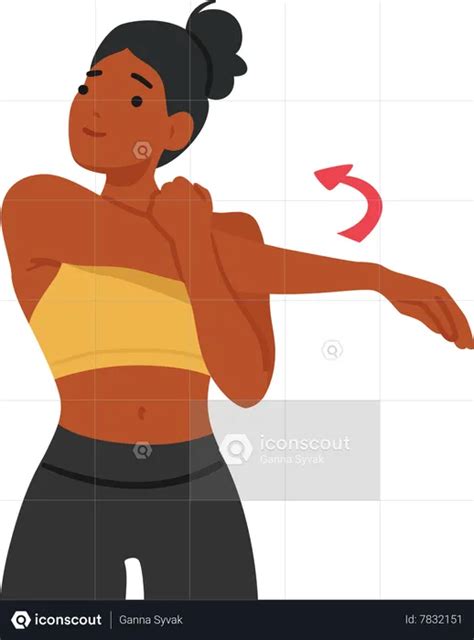 Female Stretches Shoulders Illustration Free Download Gym And Fitness