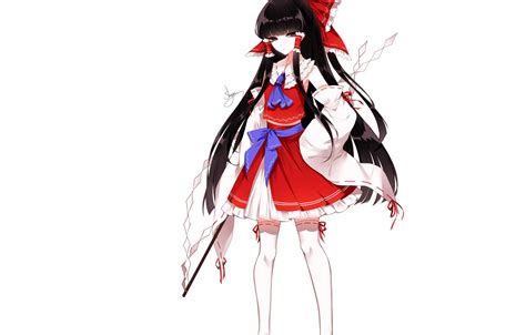 Wallpaper Brunette Girl Bows Touhou Reimu Hakurei Touhou Touhou