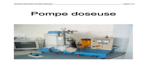 Dossier Technique Pompe Doseuse PDF Document