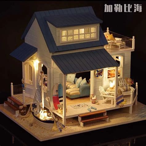 A037 Diy Large Dollhouse Villa Holiday Doll House Miniature Model