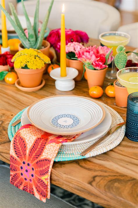 Bright Cheerful Colorful Cinco De Mayo Inspired Tablescape Dinner Table