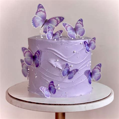 Purple Butterfly Wave Cake Butterfly Birthday Cakes Purple Cakes