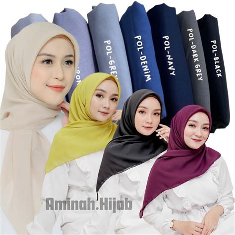 Jual Hijab Segi Empat Bella Square Pollycotton Premium Jahit Neci