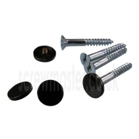 Pack Of Mirror Screws With Black Powder Coated Disc Screw In Cap Mm